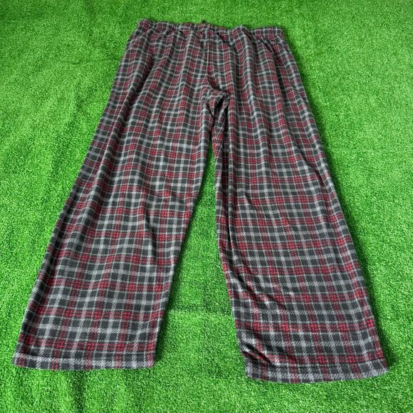 Fruit of the Loom Black Red Fleece Pockets Loungewear Pajama Pants Big Size 2XL - Picture 9 of 12